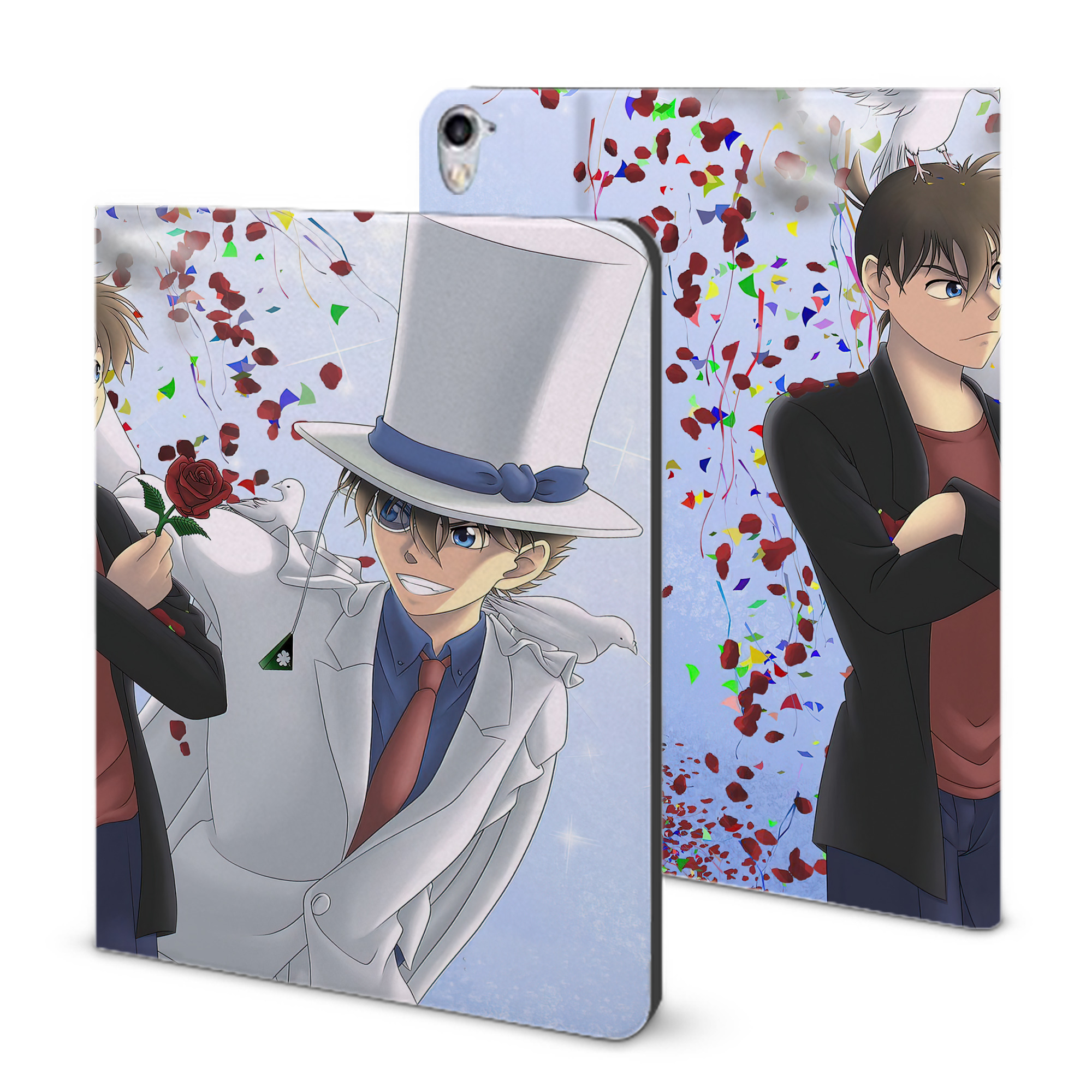 （画像用） 名探偵コナン Detective Conan IPad ケース ブック型 PUレザー TPU 耐衝撃 軽量 薄型 ペン収納なし 全面保護 IPad 各モデル対応